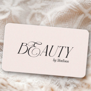 Moderne Elegante Beauty Feminine Rosa Streifen Visitenkarte