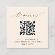 Moderne elegante Beige QR-Code-Registrierung