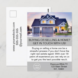 Moderne elegante benutzerdefinierte Realtor-Agentu Postkarte