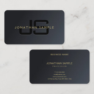 Moderne Elegante Beruflich Black & Gold Luxuriöse Visitenkarte