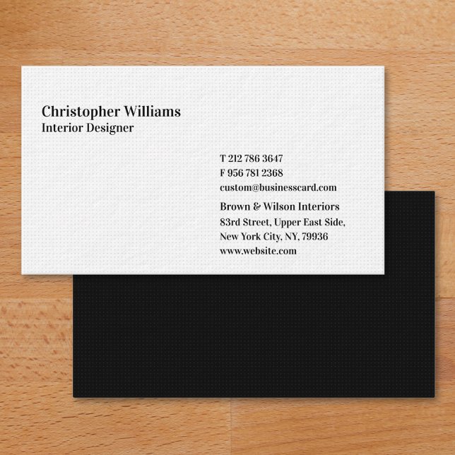 Moderne Elegante Beruflich Premium Tick Weiß Visitenkarte (Modern Elegant Professional Premium Thick White Business Card)