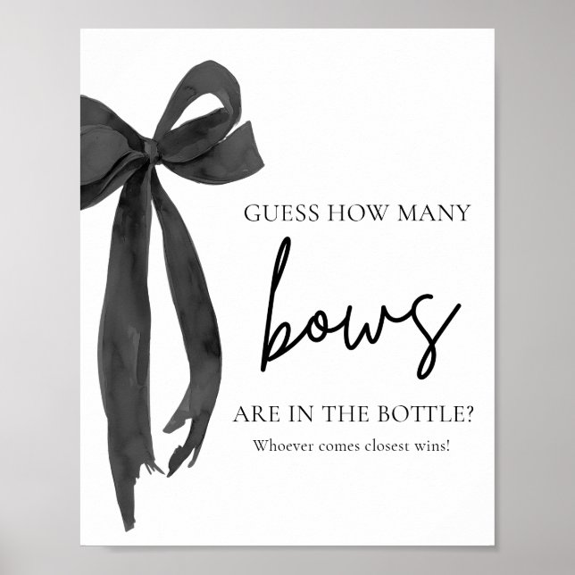 Moderne elegante Black Bow schätzt, wie viele Bows Poster (Vorne)