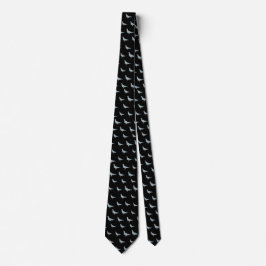 Moderne elegante Black Dove Nahtloses Muster Krawatte