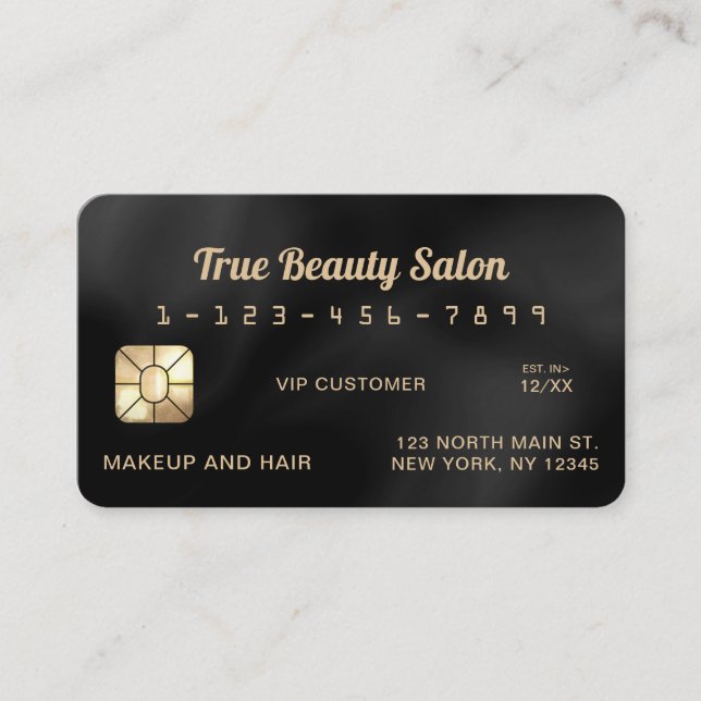 Moderne elegante Black Silk Kreditkarte Visitenkarte (Vorderseite)