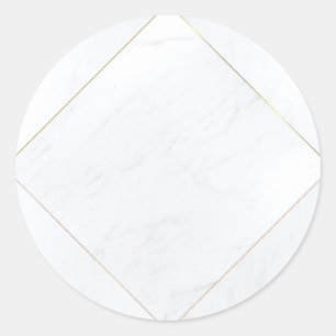 Moderne elegante Blank Template Marble Gold Frame Runder Aufkleber