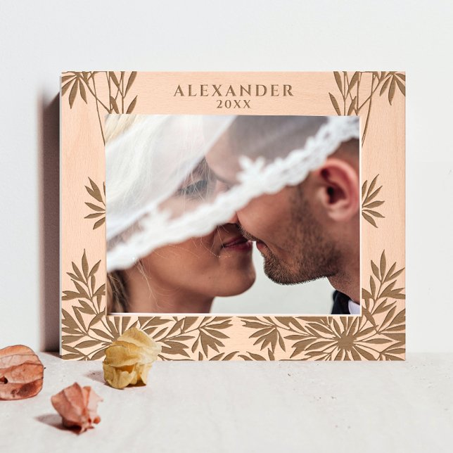 Moderne, elegante Blätter aus der Grünanlage mit H Geätzte Rahmen (Von Creator hochgeladen)