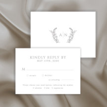 Moderne elegante blättrige Monogramm-Hochzeit