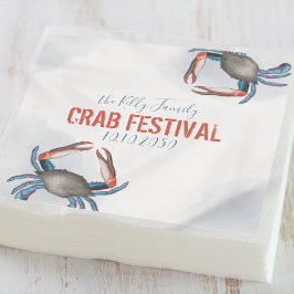 Moderne Elegante Blue Crab Minimalistische Wasserf Serviette