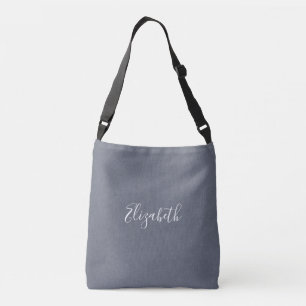 Moderne Elegante Blue Gray Imitate Linen Tragetaschen Mit Langen Trägern
