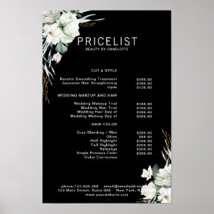 Moderne, elegante Blume, Preisliste Poster