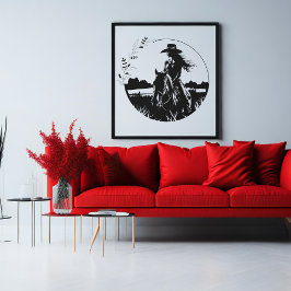 Moderne Elegante Blume Reiten Leinwanddruck