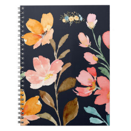 Moderne elegante Blume Watercolor Notizblock