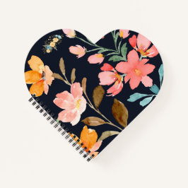 Moderne elegante Blume Watercolor Notizbuch