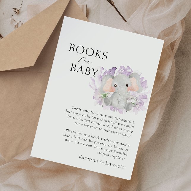 Moderne elegante Blumenduschbücher für Baby Begleitkarte (Von Creator hochgeladen)