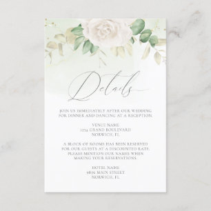 Moderne elegante Blumengärten Details zur Hochzeit Begleitkarte