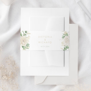 Moderne Elegante Blumengrün Hochzeit Einladungsbanderole