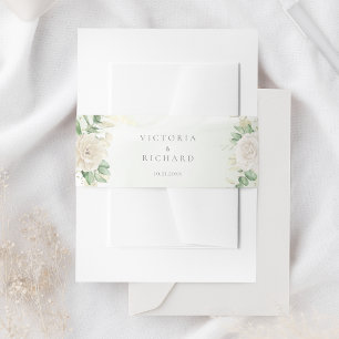 Moderne Elegante Blumengrün Hochzeit Einladungsbanderole