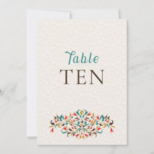 Moderne elegante Blumenkranz-Hochzeitstisch-Nummer Einladung
