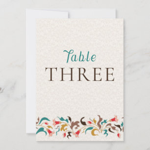 Moderne elegante Blumenkranz-Hochzeitstisch-Nummer Einladung