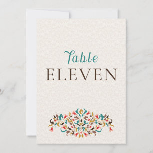 Moderne elegante Blumenkranz-Hochzeitstisch-Nummer Einladung