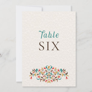 Moderne elegante Blumenkranz-Hochzeitstisch-Nummer Einladung
