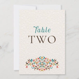 Moderne elegante Blumenkranz-Hochzeitstisch-Nummer Einladung