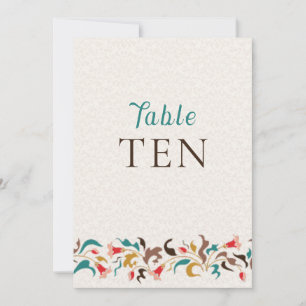 Moderne elegante Blumenkranz-Hochzeitstisch-Nummer Einladung