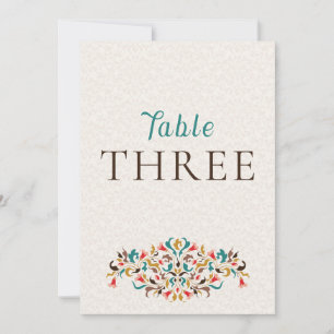 Moderne elegante Blumenkranz-Hochzeitstisch-Nummer Einladung