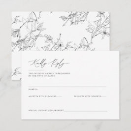 Moderne Elegante Blumenstrasse Kunst, Dichtung und RSVP Karte