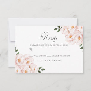 Moderne elegante Blush Bloral Wedding RSVP
