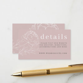 Moderne, elegante Blush Pink Blues Blues Hochzeits Begleitkarte