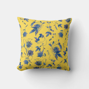 Moderne, elegante Blüten Mustard Yellow Kissen