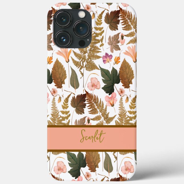 Moderne, elegante böhmische Frühlingsstifte Blätte Case-Mate iPhone Hülle (Rückseite)