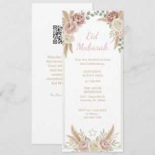 Moderne Elegante Boho Florale Eid Mubarak Digital Einladung