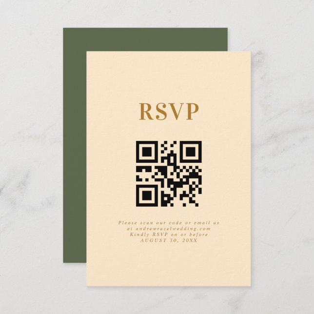 Moderne elegante Boho Wedding Typografy RSVP Card (Vorne/Hinten)