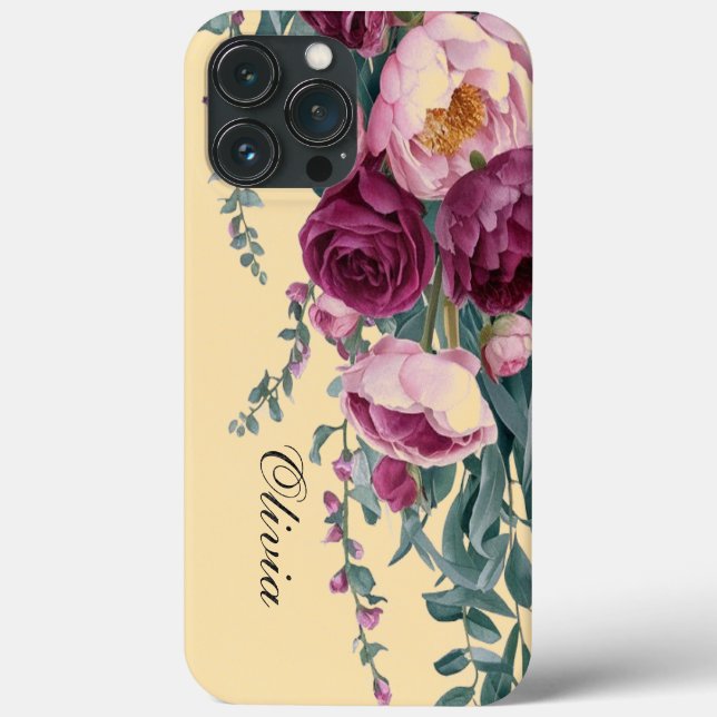 Moderne, elegante Bordeaux-Rosa Case-Mate iPhone Hülle (Rückseite)