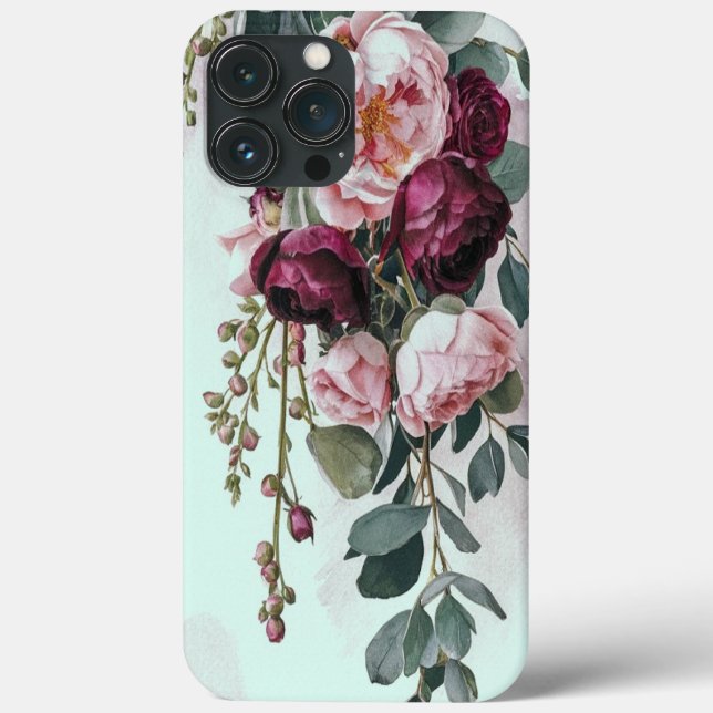 Moderne, elegante Bordeaux-Rosa Case-Mate iPhone Hülle (Rückseite)