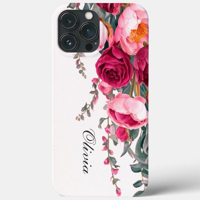 Moderne, elegante Bordeaux-Rosa Case-Mate iPhone Hülle (Rückseite)