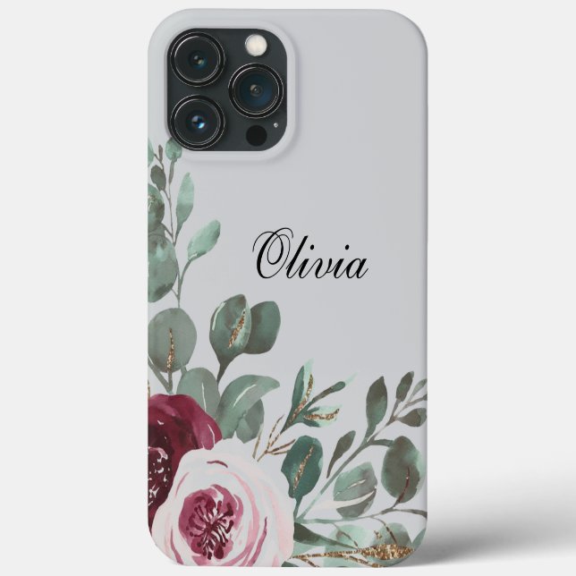Moderne, elegante Bordeaux-Rosa Case-Mate iPhone Hülle (Rückseite)