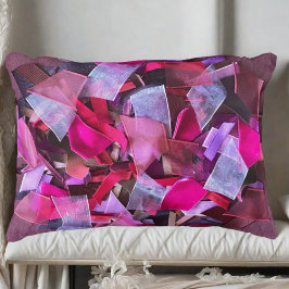 Moderne, elegante bordeauxrote, rosa lila Bänder Dekokissen
