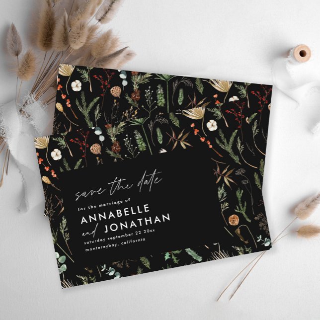 Moderne, elegante, botanisch-schicke Hochzeit Save The Date (Von Creator hochgeladen)