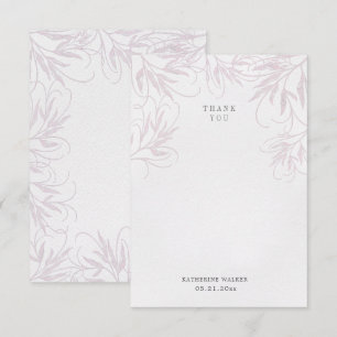 Moderne, elegante botanische Dusche pinkfarben Dankeskarte