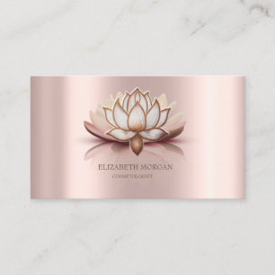 Moderne Elegante Braune Lotus Rose Gold Visitenkarte