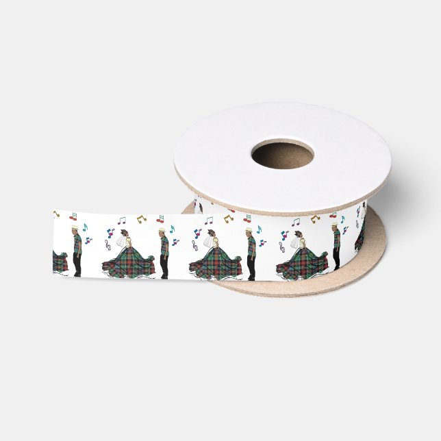 Moderne Elegante Braut Hochzeitsfeier Satinband (Spule)
