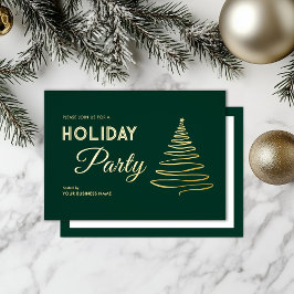 Moderne Elegante Business Holiday Party - Rotes Go Folieneinladung