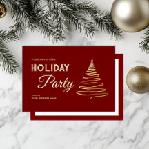 Moderne Elegante Business Holiday Party - Rotes Go