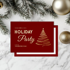Moderne Elegante Business Holiday Party - Rotes Go Folieneinladung