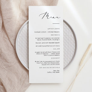 Moderne elegante Calligraphic Menu Card Menükarte