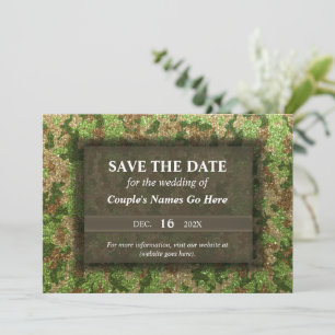 Moderne elegante Camouflage Glitter Army Verlobung Save The Date