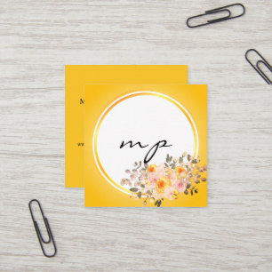 Moderne elegante Champagner Abstract Beauty Stylis Quadratische Visitenkarte
